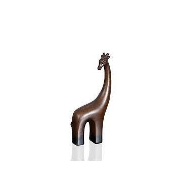 Decorative giraffe 33x12cm brown wood look