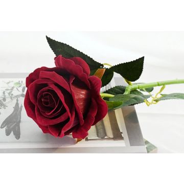 Roses rouges fleur artificielle 50cm (velours)