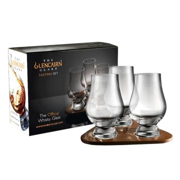 Set de dégustation Glencairn (3xverres à whisky+plateau de chêne), l'original 200ml