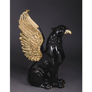Griffin lacquer black with gold 30x40x66cm
