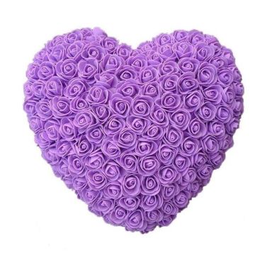 Rose heart 30cm purple, artificial roses