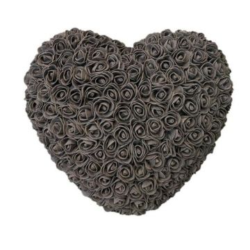 Rose heart 30cm black, artificial roses