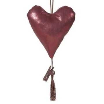 Decoration, 10cm, red heart, to hang up