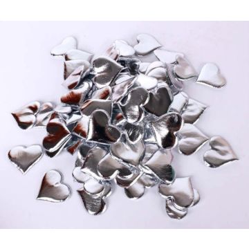 Decoration hearts silver 3.5cm 100 pieces