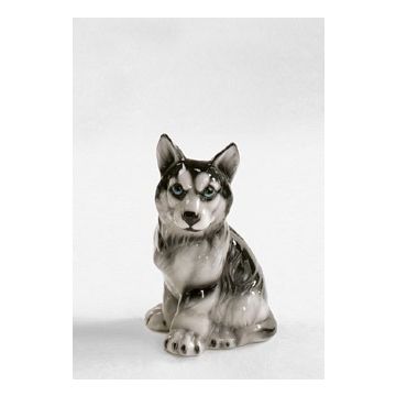 Siberian Husky puppy porcelain figurine 21cm
