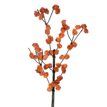 Rosen, Kunstblume, Rosenast, orange, 80 cm
