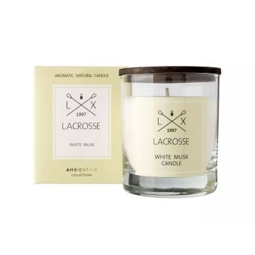 Bougie parfumée, Ambientair Lacrosse, Lacrosse White Musk, 60h parfum musc blanc