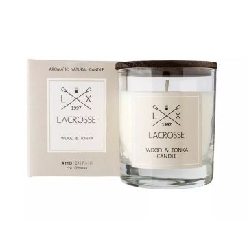 Scented candle, Ambientair Lacrosse, Wood & Tonka, 40h, wood and tonka bean fragrance