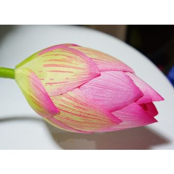 Bouton de lotus, fleur décorative, rose, 90cm, tige flexible