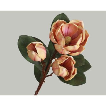 Magnolia, fleur artificielle, branche de magnolia, 75cm rose-orange