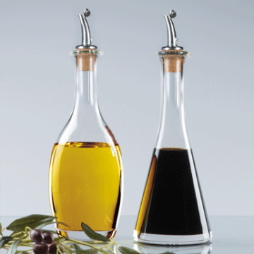 Olio and aceto with pourer set, Glasi Hergiswil
