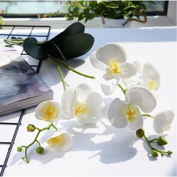 Orchid plant white, 58cm, artificial plant, artificial orchid