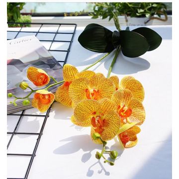 Orchidee Pflanze gelb, 58cm, Kunstpflanze, Kunstorchidee