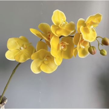 Orchidée tige jaune, 83cm, plante artificielle, orchidée artificielle