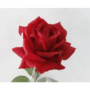 Roses en rouge Fleur artificielle 10x58cm, comme une vraie, real touch Premium (soie/silicone)