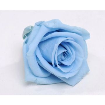 Rosenkopf hell blau 5cm zum dekorieren, präserviert