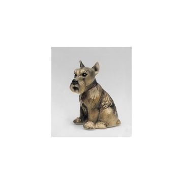 Schnauzer puppy porcelain figurine 15cm pepper-salt