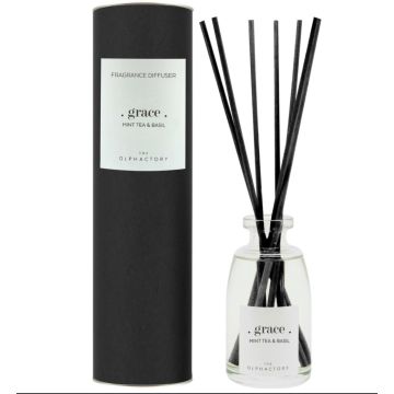 Fragrance diffuser, (grace) Mint Tea & Basil, "The Olphactory Black", 100ml Ambientair
