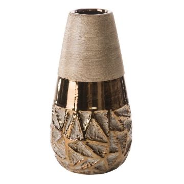 Vase aus Keramik, 36cm, kupfer, Deko