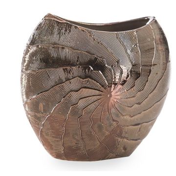 Keramikvase, 19 cm, Blumenvase, Dekovase, kupfer Vase