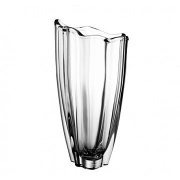 "Vulcano" crystal vase, 25cm, Bohemian crystal, flower vase, modern, Bohemia
