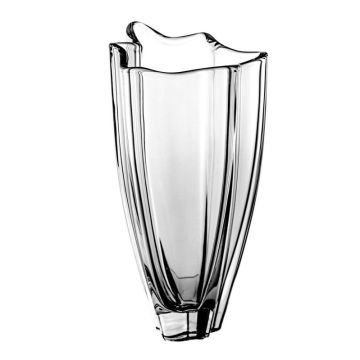 "Vulcano" crystal vase, 30.50 cm, Bohemian crystal, flower vase, solid, Bohemia