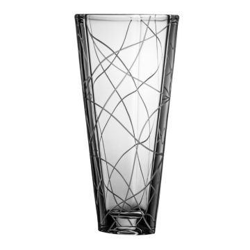 "Triangle" vase en cristal, ca 30cm, cristal de bohème, vase de fleurs, Bohemia