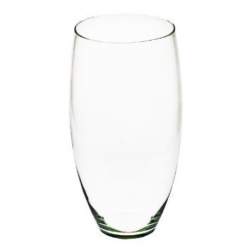 Glass vase, 20 cm, oval, recycled glass, handmade