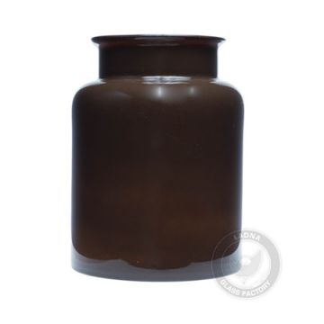 Vase en verre, brun, 25 cm, verre recyclé, fait main