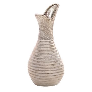 Ceramic vase, 39 cm, flower vase, gold