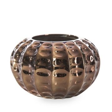 Ceramic vase, 12 cm, copper color