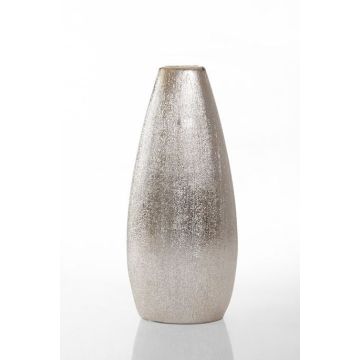 Ceramic vase, 37 cm, light gold, flower vase, decoration