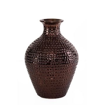 Ceramic vase, 27 cm, brown, flower vase, decorative vase
