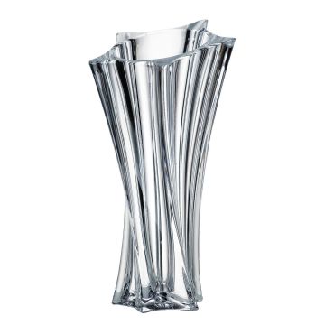 "Yoko" vase en cristal, 33cm, cristal de bohème, verre, vase à fleurs, massif, Bohemia