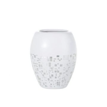 Vase en céramique, 15 cm, vase à fleurs, blanc, vase à fleurs