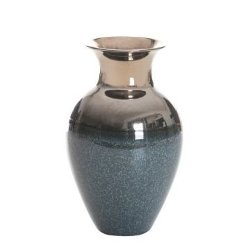 Ceramic vase, 34 cm, classic, gold-navy blue