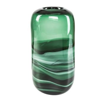 Glass vase, 32 cm, green, flower vase