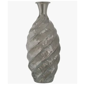 Vase de sol, métal, 63cm, Argent Exclusif