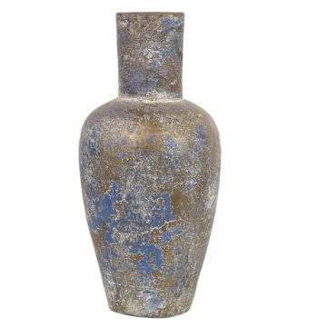 Floor vase, ceramic, 43cm, blue-gold