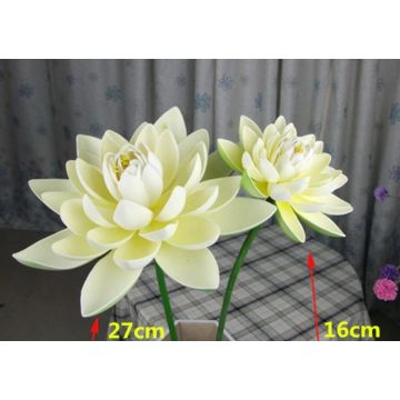 Water lily, floating artificial flower, natural white, set: 27+16cm / 90cm length
