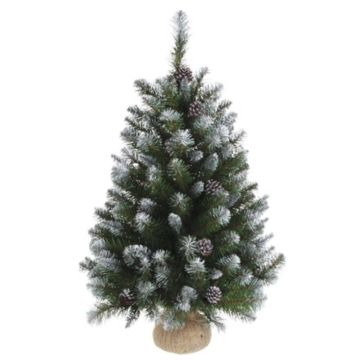 Weihnachtsbaum, 90cm, natur Tannenzapfen, angeschneit, Weihnachtsdekoration