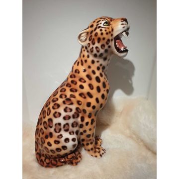 Leopard sitzend 62cm natural Look
