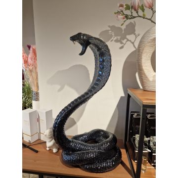 Kobra Porzellanfigur 76cm metallisch