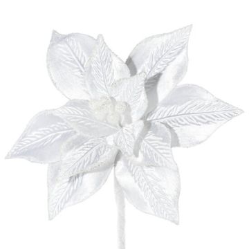 Fleur de Noël, blanche, 18cm, décoration de Noël