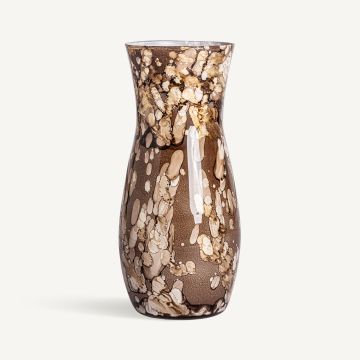 Glass vase 19x37cm gold beige