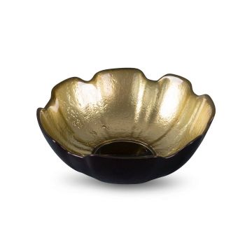 Glass bowl in black-gold 15x5cm