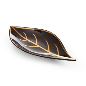 Bowl leaf/deco leaf in gold 33x16.5cm