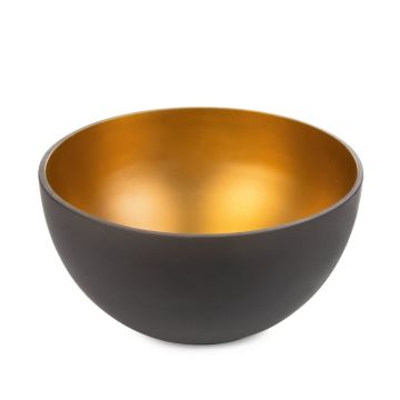 Glass bowl in matt black-gold 25x15cm