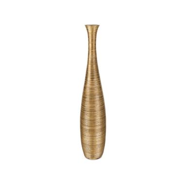 Vase, 15x75 cm, gold/braun, Holzoptik, Dekoration