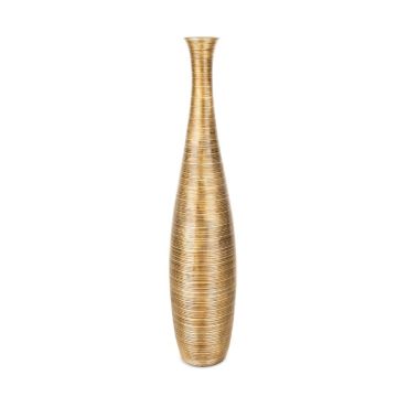 Vase, 19x91 cm, gold/braun, Holzoptik, Dekoration